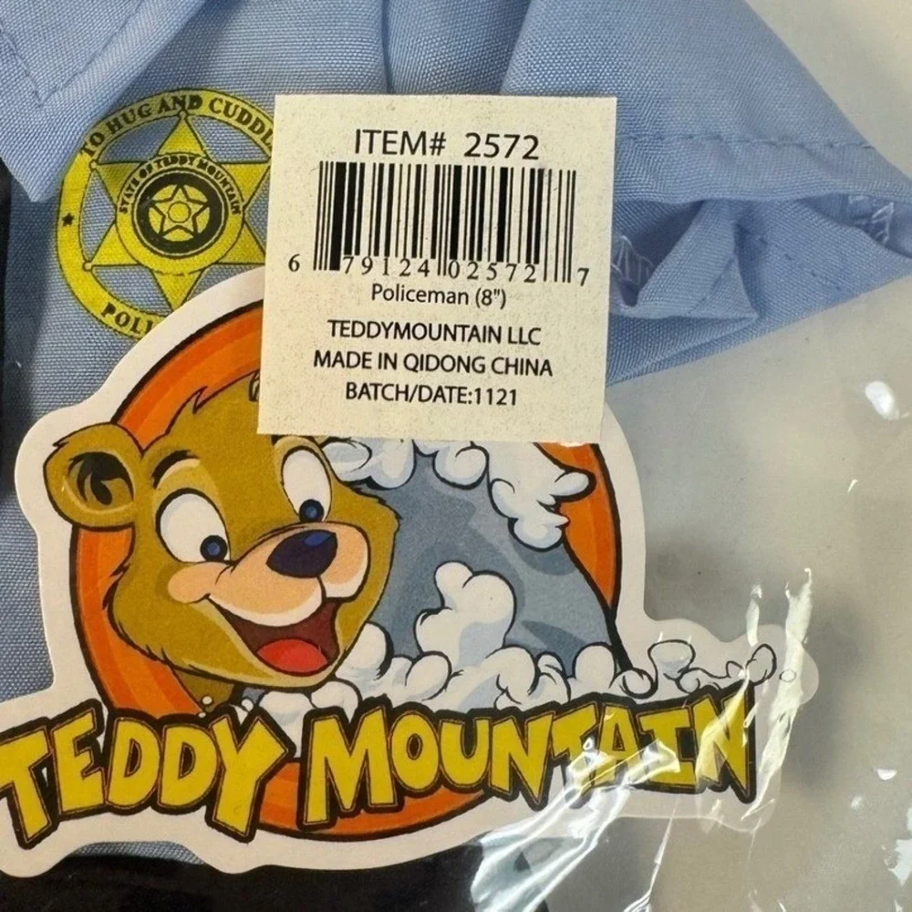 Teddy Mountain Police 8 Inch Plush Bear Outfit 3 Piece Set Blue Uniform 2572